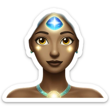 Pleiadian radiant glowing diva woman female third eye sticker