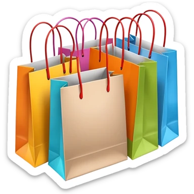Multiple shopping bags sticker