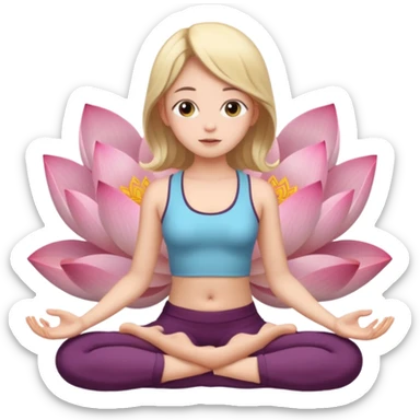 девочка сидит в позе лотоса и дышит sticker