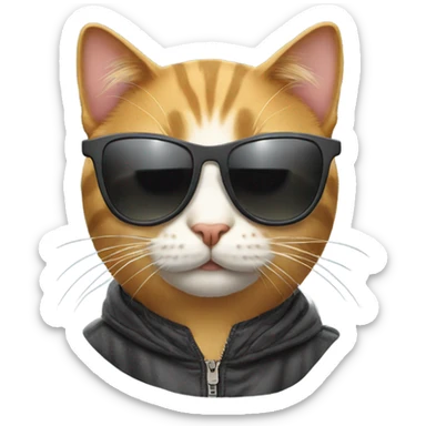 Cat with sunglasses sticker