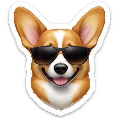 Corgi dog with sunglasses sticker