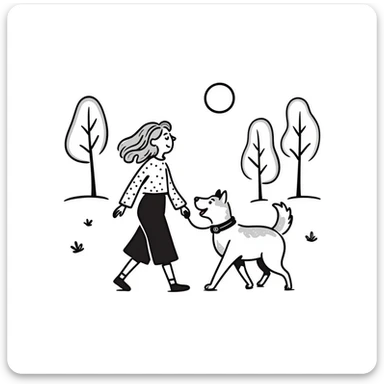 Blonde woman walking a happy Siberian husky  sticker