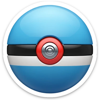 vibrant blue pokeball emoji with a black stripe and highlights sticker