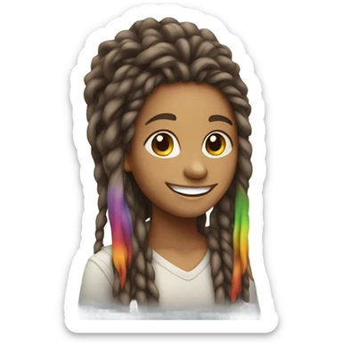 smiling girl with dreadlocks sticker