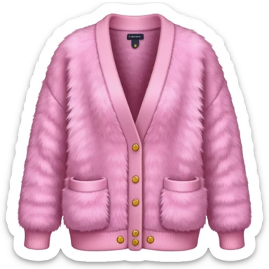 A pink furry cardigan  sticker