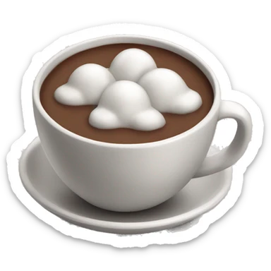 A cup of hot chocolate with mashmellow  sticker