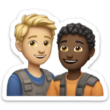 Two friends on fair colour  sticker