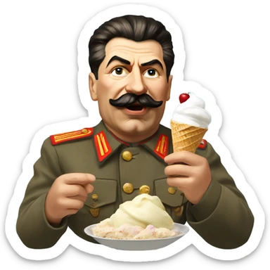 Joseph Stalin eating ice cream sticker
