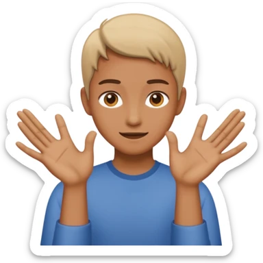 😝 with hands opening through  sticker