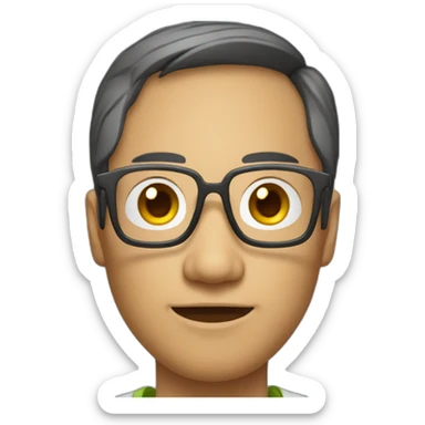 Apple style Asian developer with glasses sticker
