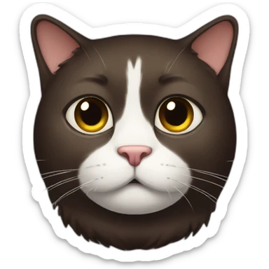 Dark-Brown-Fat-cat sticker