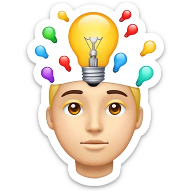 Generate an emoji representing someone who excels at simplifying complex problems and transforming them into something beautiful. The emoji should reflect creativity, clarity, and problem-solving abilities." sticker