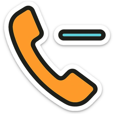 phone handset with a text line, minimal color icon style sticker