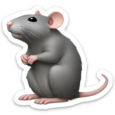 A rat praying side view sticker