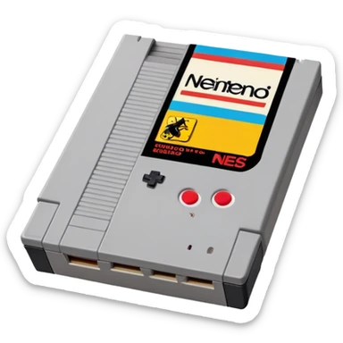 A classic Nintendo NES game cartridge with a colorful label sticker