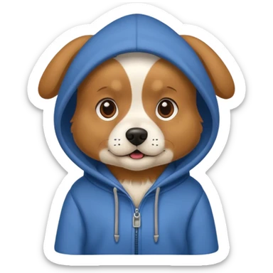 Dog wearing hoodie sticker