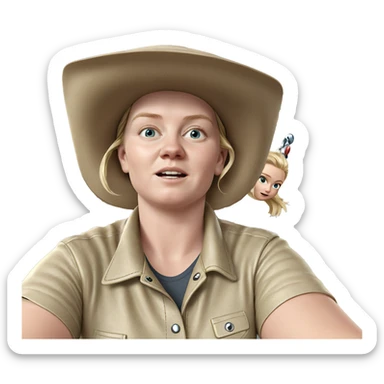 blonde girl with motorcycle sticker