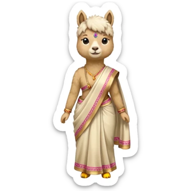saree wearing alpaca sticker