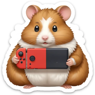 hamster playing Nintendo switch sticker