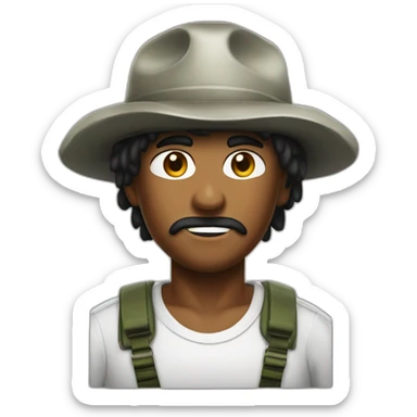 rambo in cook hat sticker