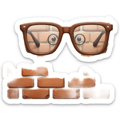 Brick wall with glasses sticker