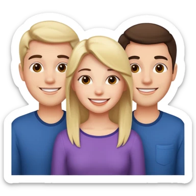 Girl with 2 guys  sticker