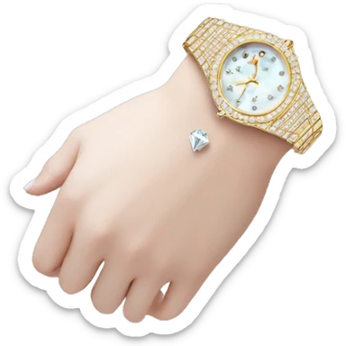 Diamond watch on wrist  sticker