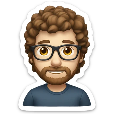 a 35 years old developer with glasses and blue eyes and brown hair sticker