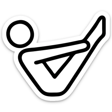 pilates pose, line art, simple, black outline sticker