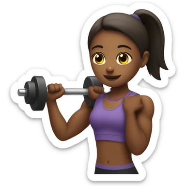Girl lifting weights sticker