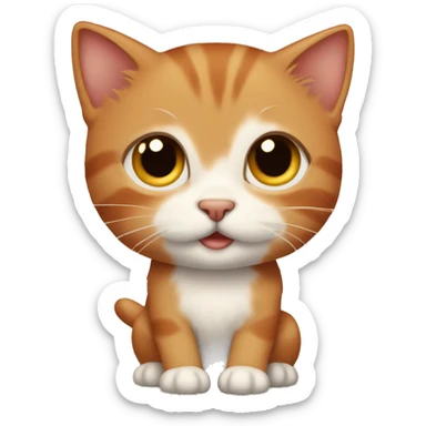 A red-haired Kitten with brown eyes sticker