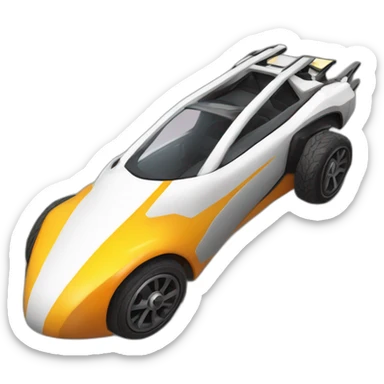 un pingouin qui conduit une voiture de rocket league sticker