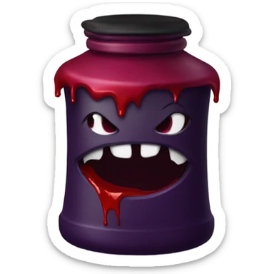 a stylish potion bottle with blood and a gothic lid, perfect for a vampire girl theme." sticker