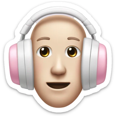 White Head phones w light pink bows on each side sticker