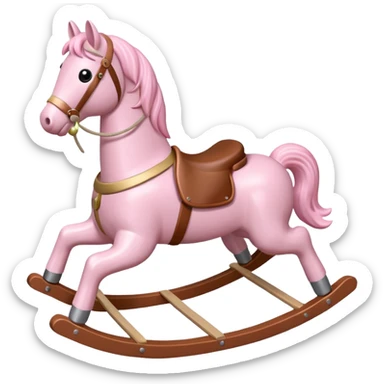 Light pink rocking horse toy for kids sticker