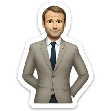 Macron avec la chemise déboutonné en fin de soirée sticker