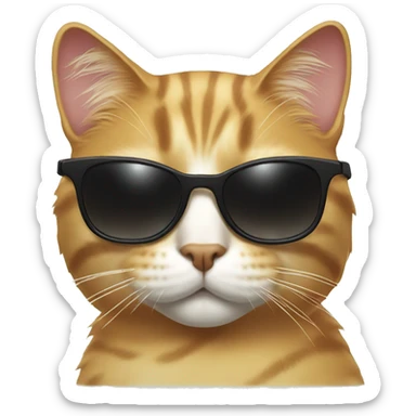 Cat with sunglasses sticker