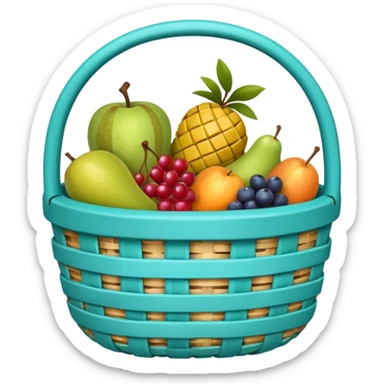A turquoise basket sticker