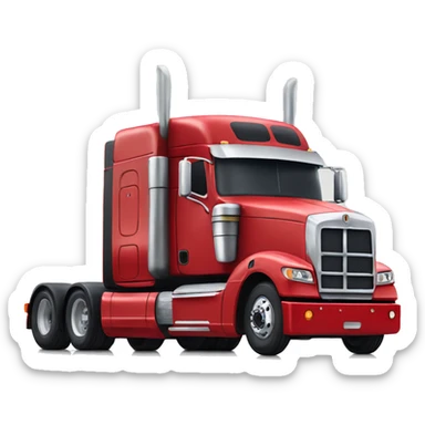 Realistic red 18 wheeler truck with red trailer sticker