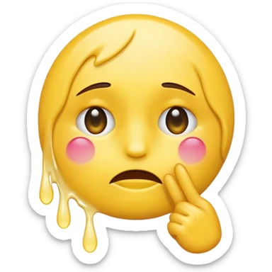 crying emoji with peace sign sticker