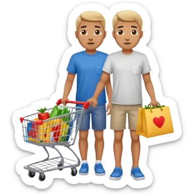 a man with a shopping cart full body sticker