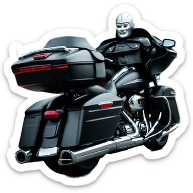 Tin Man on black Harley road glide sticker