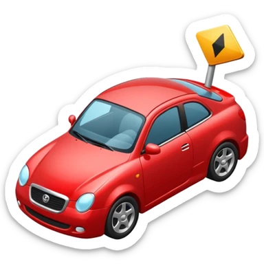 CARRO ROJO DE EN DIAGONAL sticker