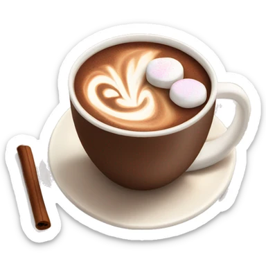luxurious hot cocoa with latte art and marshmallows  sticker