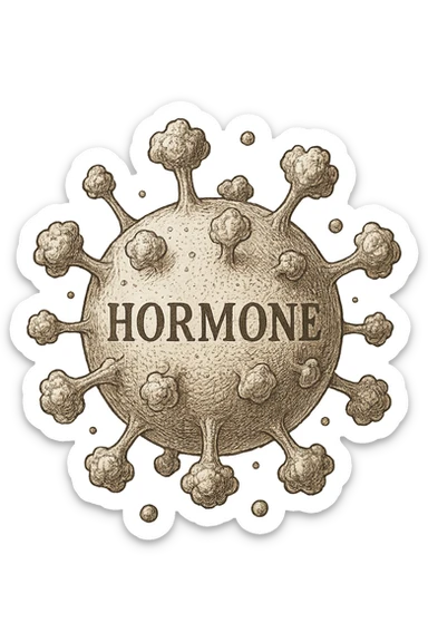 PARTICELLA DI ORMONE UMANO ANATOMICO FLUTTUA IN ARIA sticker