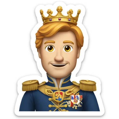 King Willem Alexander from The Netherlands with arms sticker