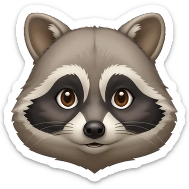 make calm no sharp edjes racoon speaking sticker