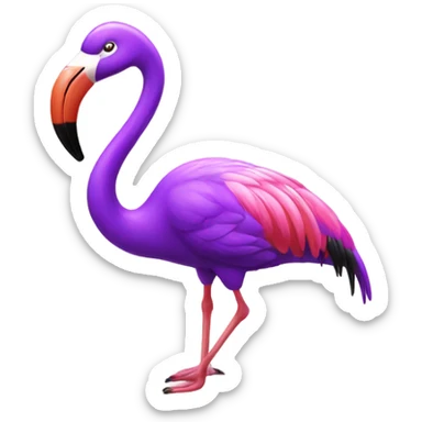 purple flamingo twerking sticker
