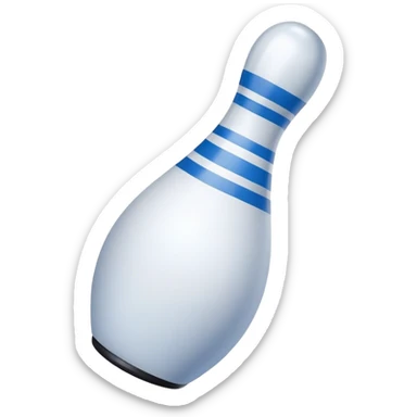 Bowling pin, blue line and white sticker