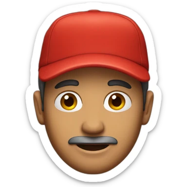 a man with a red hat sticker